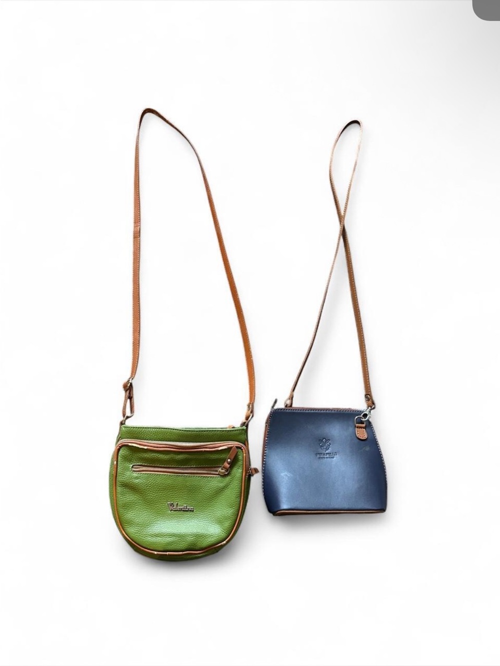 Green and navy made in Italy women’s shoulder bag bundle